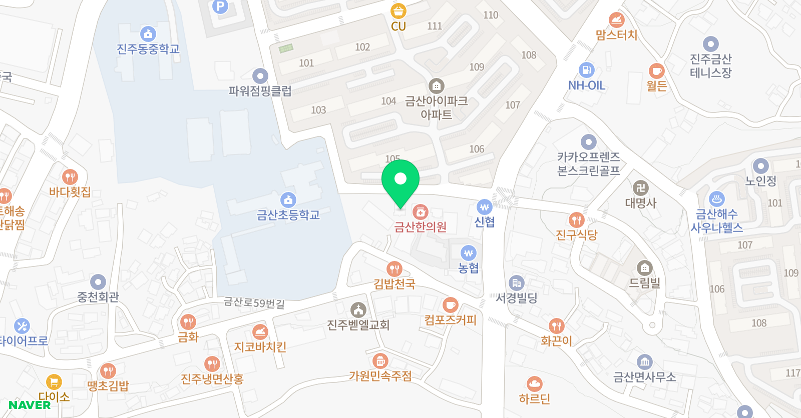 정철 어학원 주니어 진주금산캠퍼스 위치