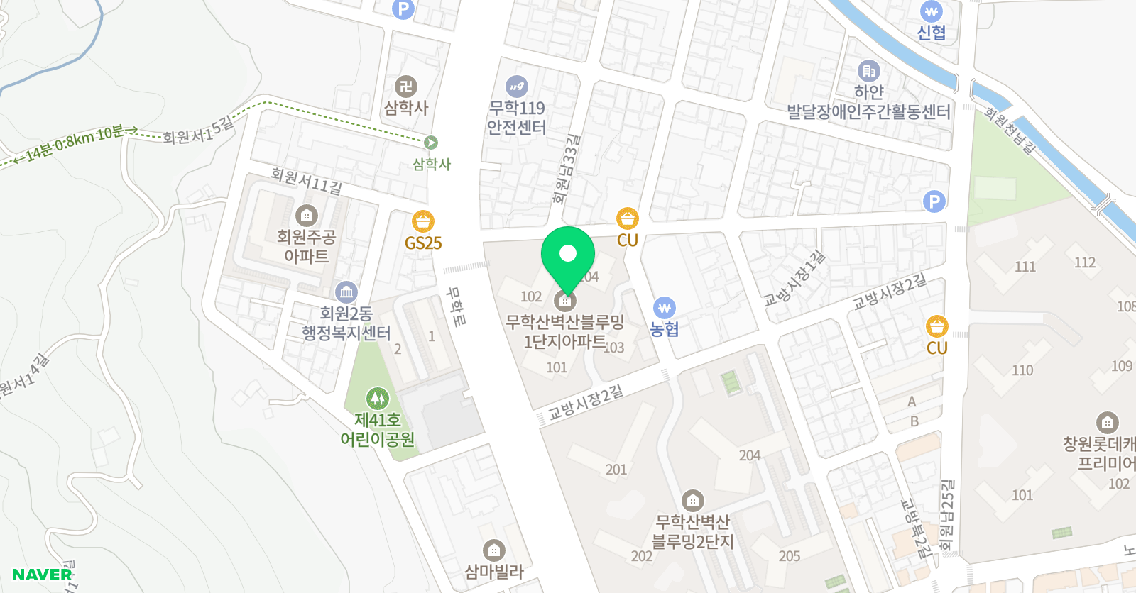스마트해법 수학 마산교방블루밍점 위치