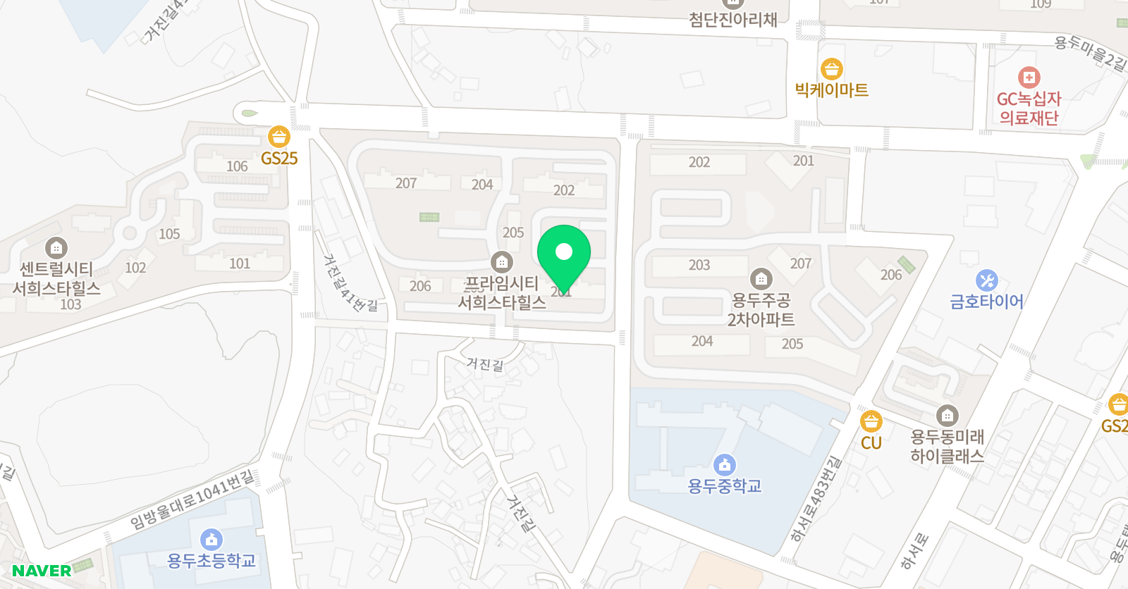 딱풀리는 수학 용두초 점 위치
