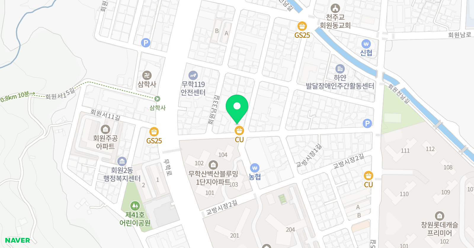 센텀 영수학원 교방블루밍점 위치
