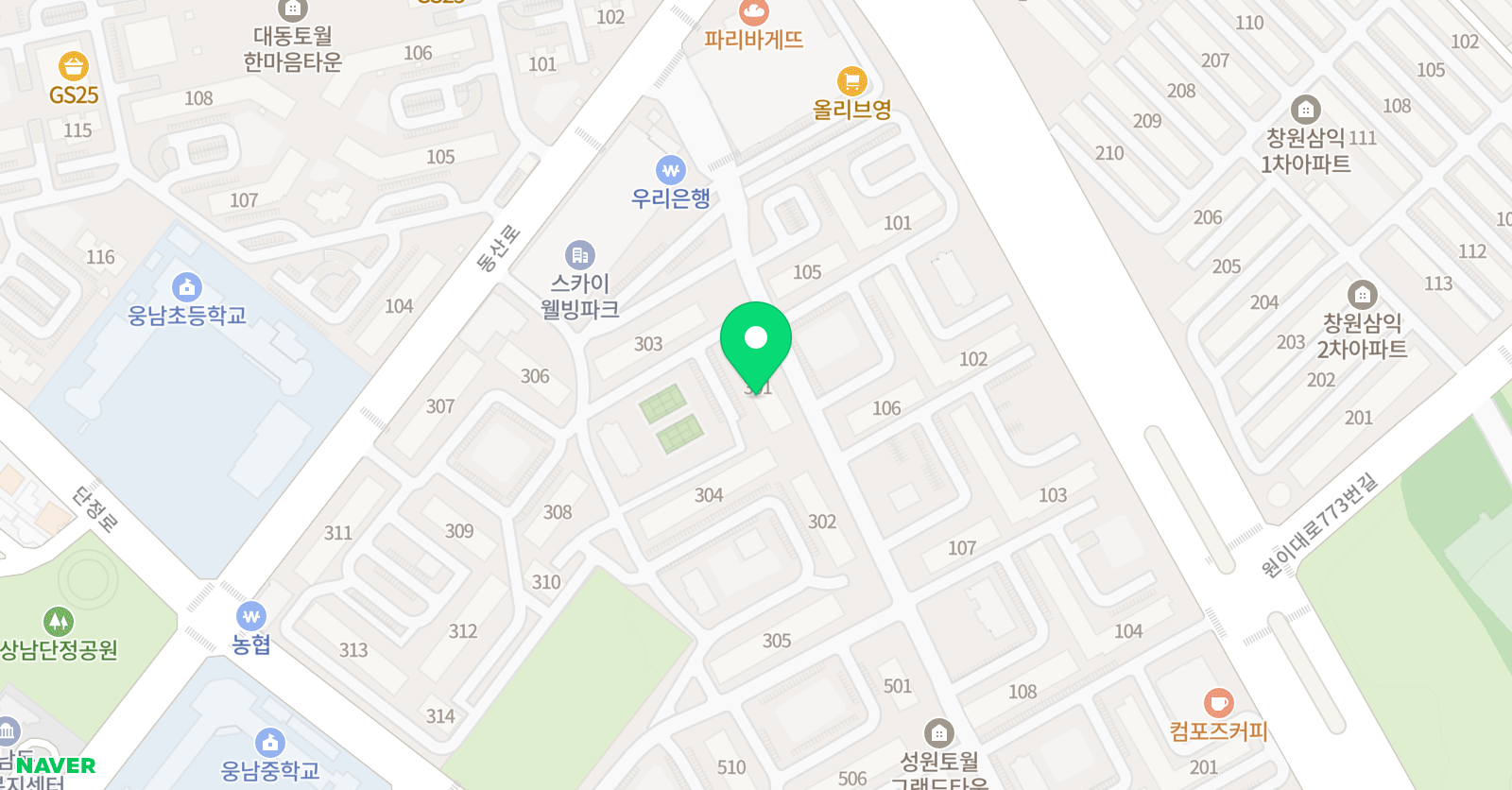 아이스크림홈런 공부방 상남토월성원 위치