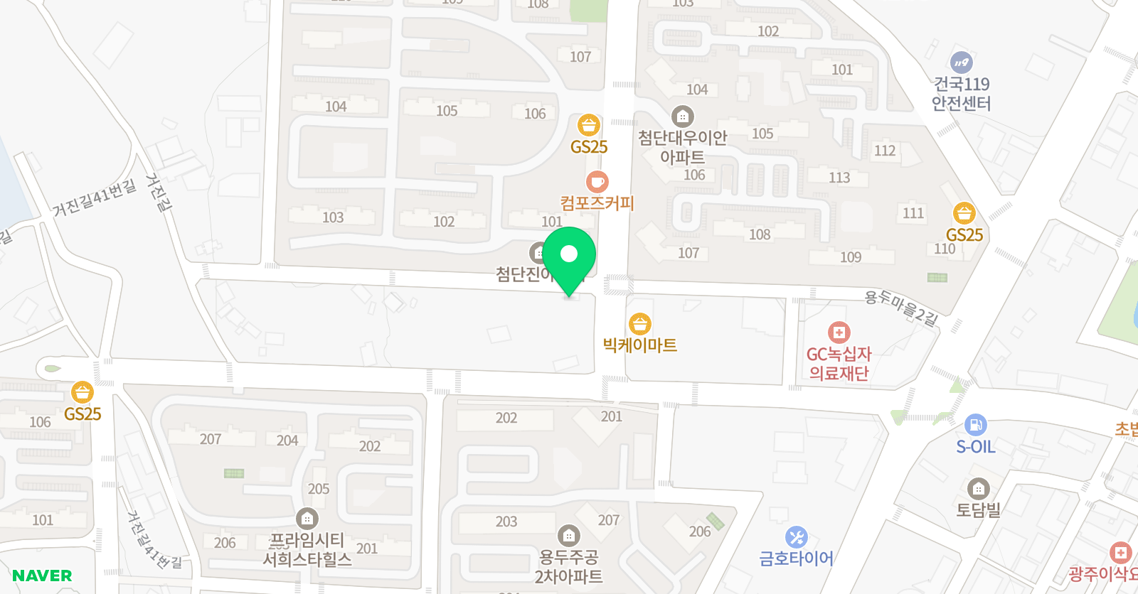 뮤엠 영어학원 용두진아리채캠퍼스 위치