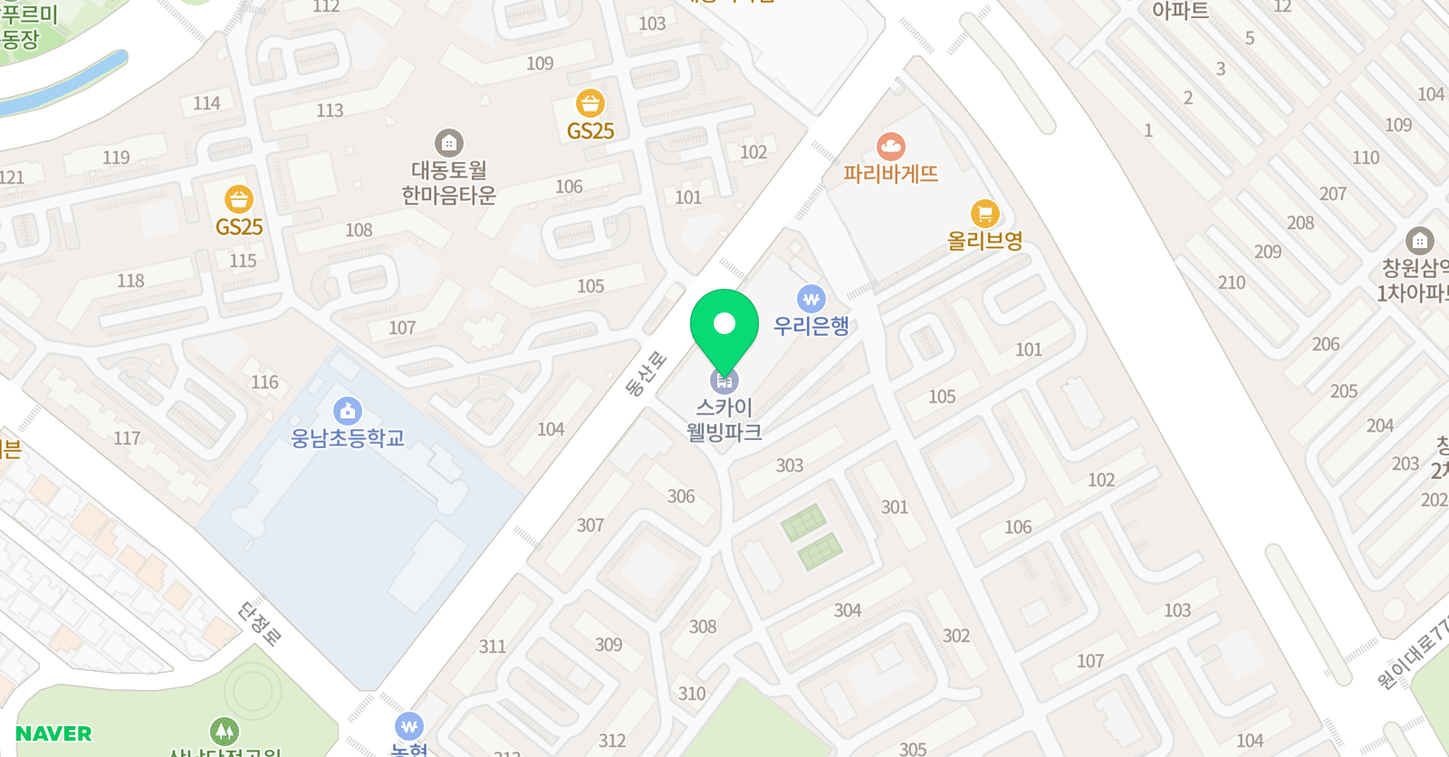 수과람영재에듀 상남점 위치