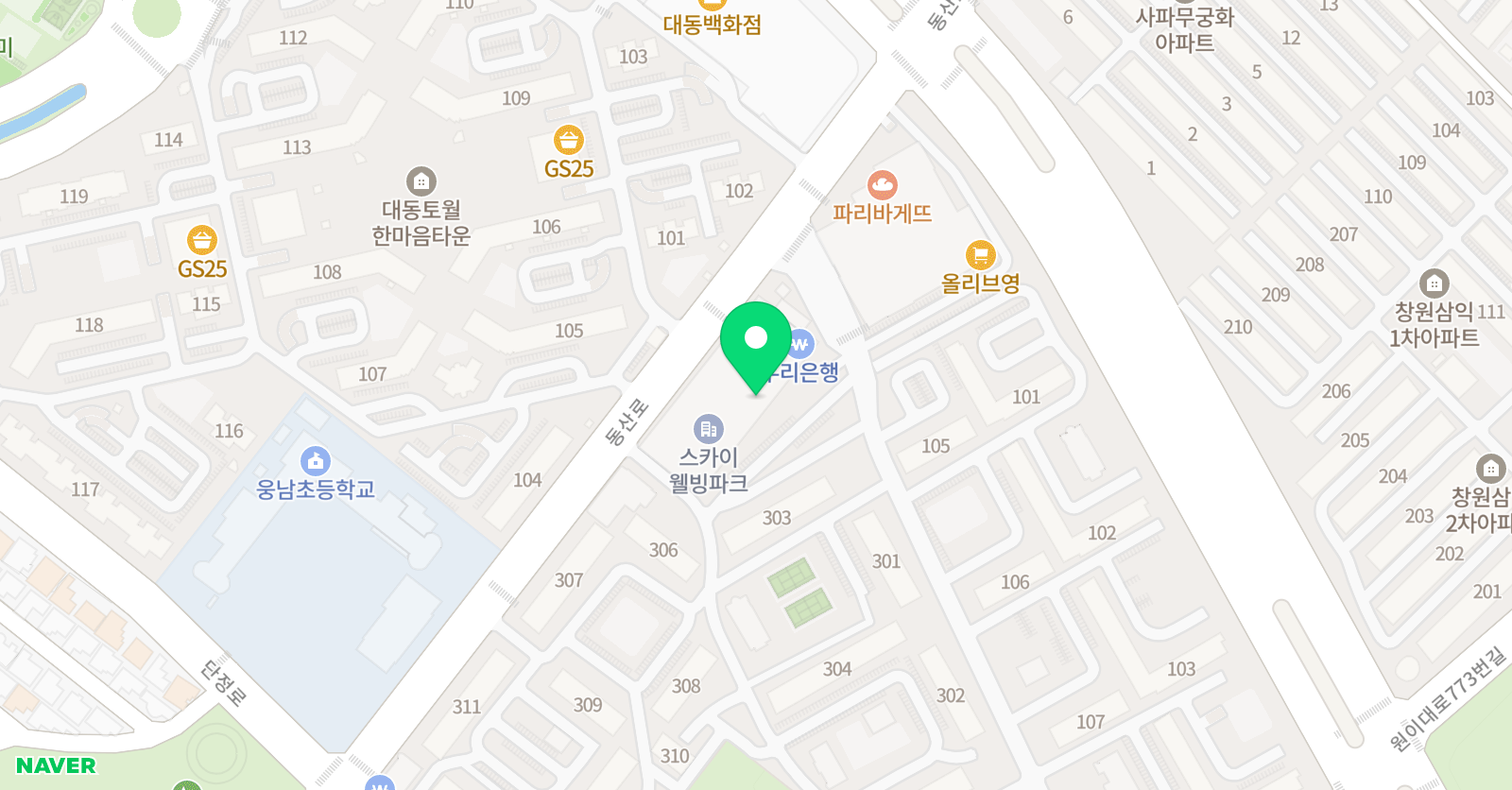 청담 어학원 경남창원브랜치 위치