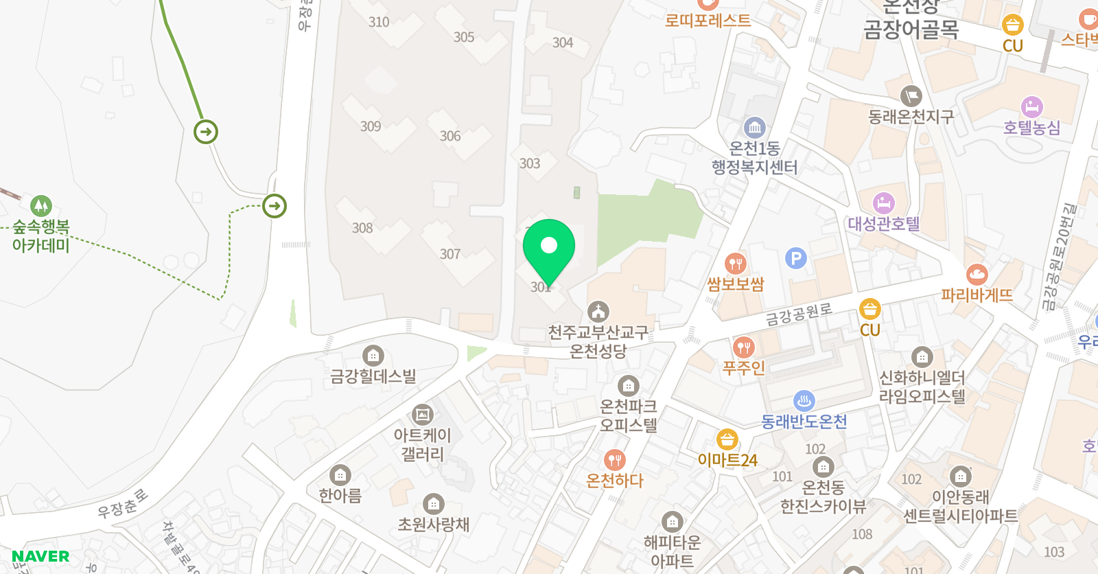래미안금강 태권도 위치