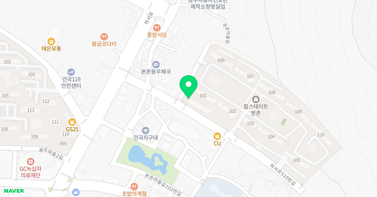 스마트해법 수학 본촌힐스테이트점 위치