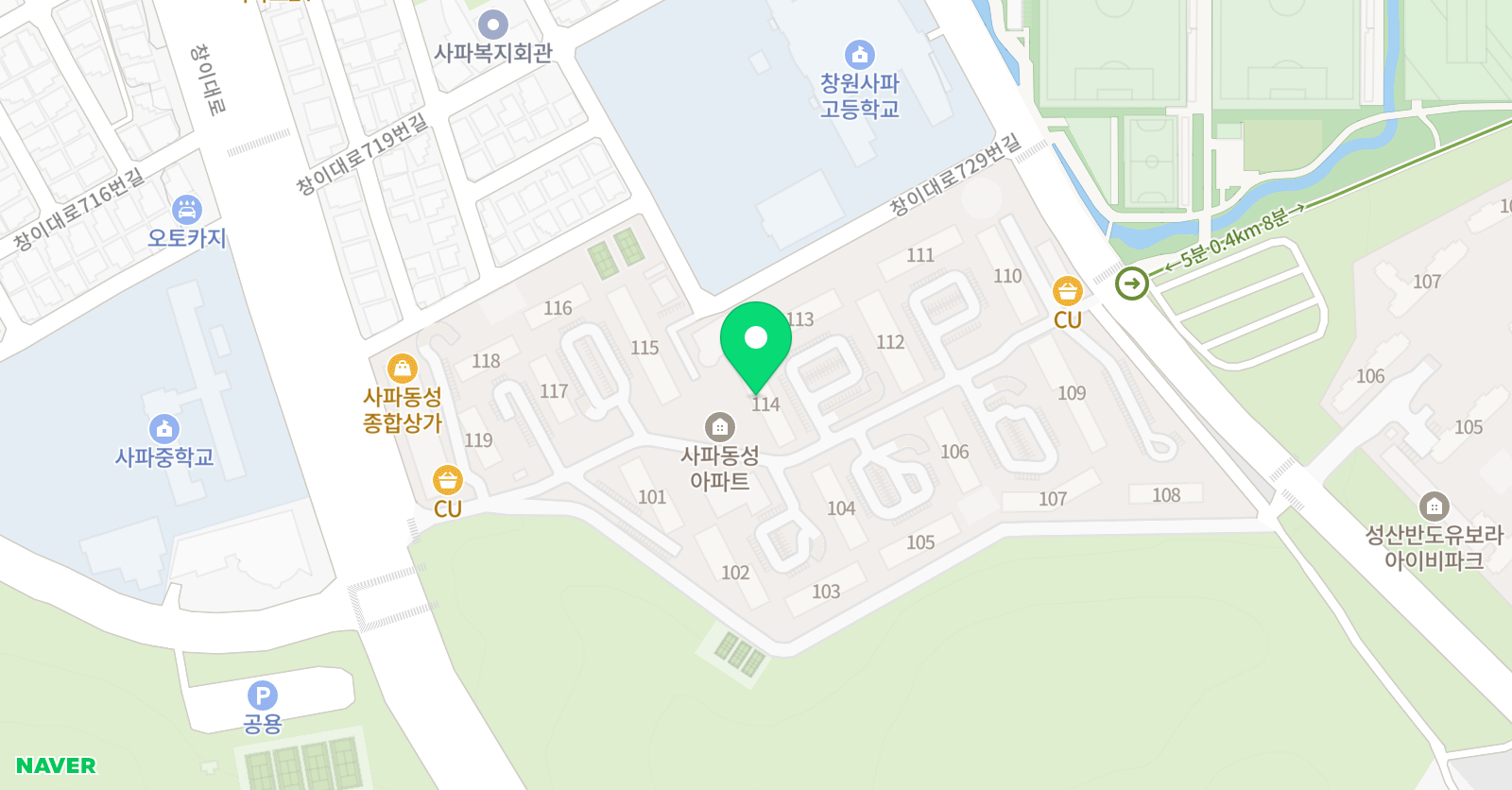 아소비 창원사파동성점 위치