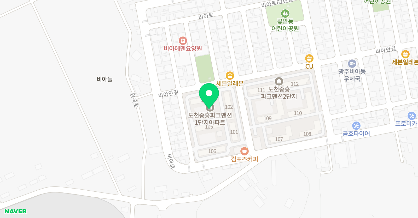초중영수전문 배움길 학원 광산구첨단동점 위치