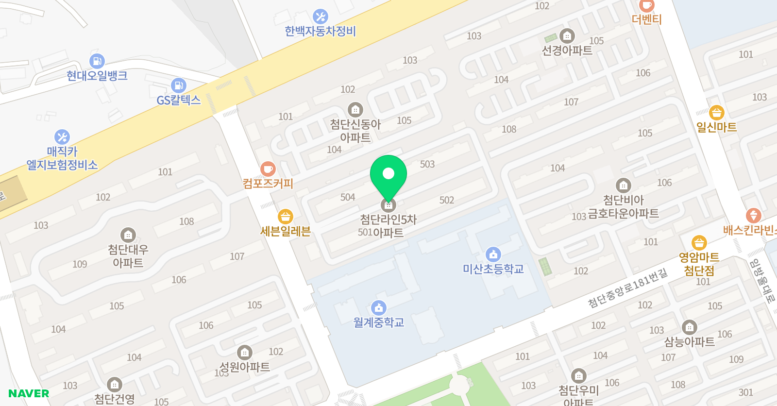 솔루니 첨단라인5차 홈스쿨 위치