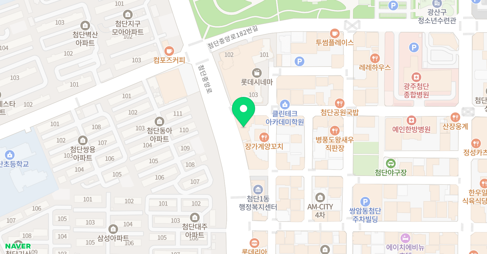 리틀팍스 어학원 광주첨단센터 위치