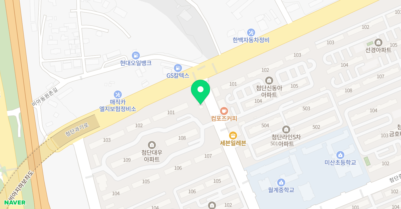 윤선생 우리집앞 영어교실 첨단대우 영어교습소 위치