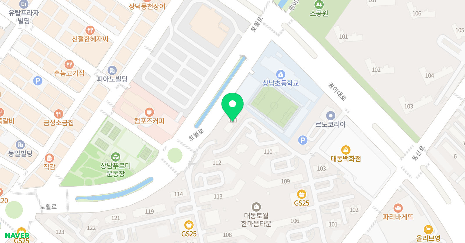 뮤엠 영어 상남대동NEST 위치