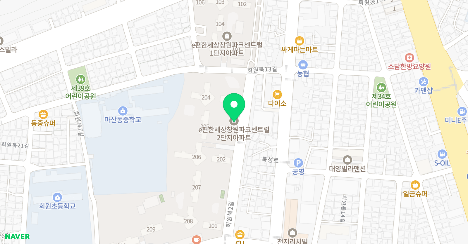 아소비 마산회원점 위치