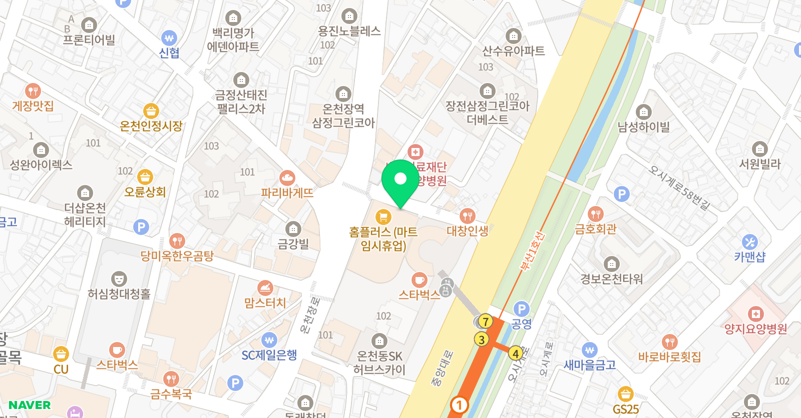 한솔플라톤 아카데미 동래온천장 교습소 위치