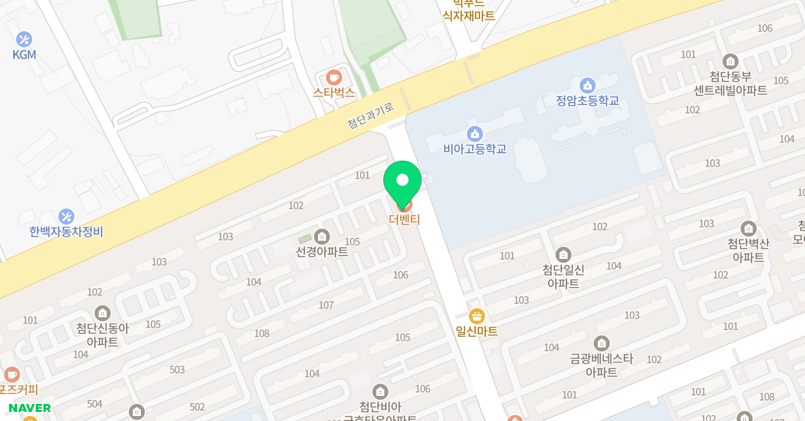 첨단김쌤 영수학원 위치
