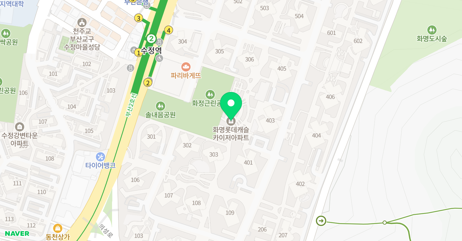 크리아트 화명롯데캐슬카이저원 위치