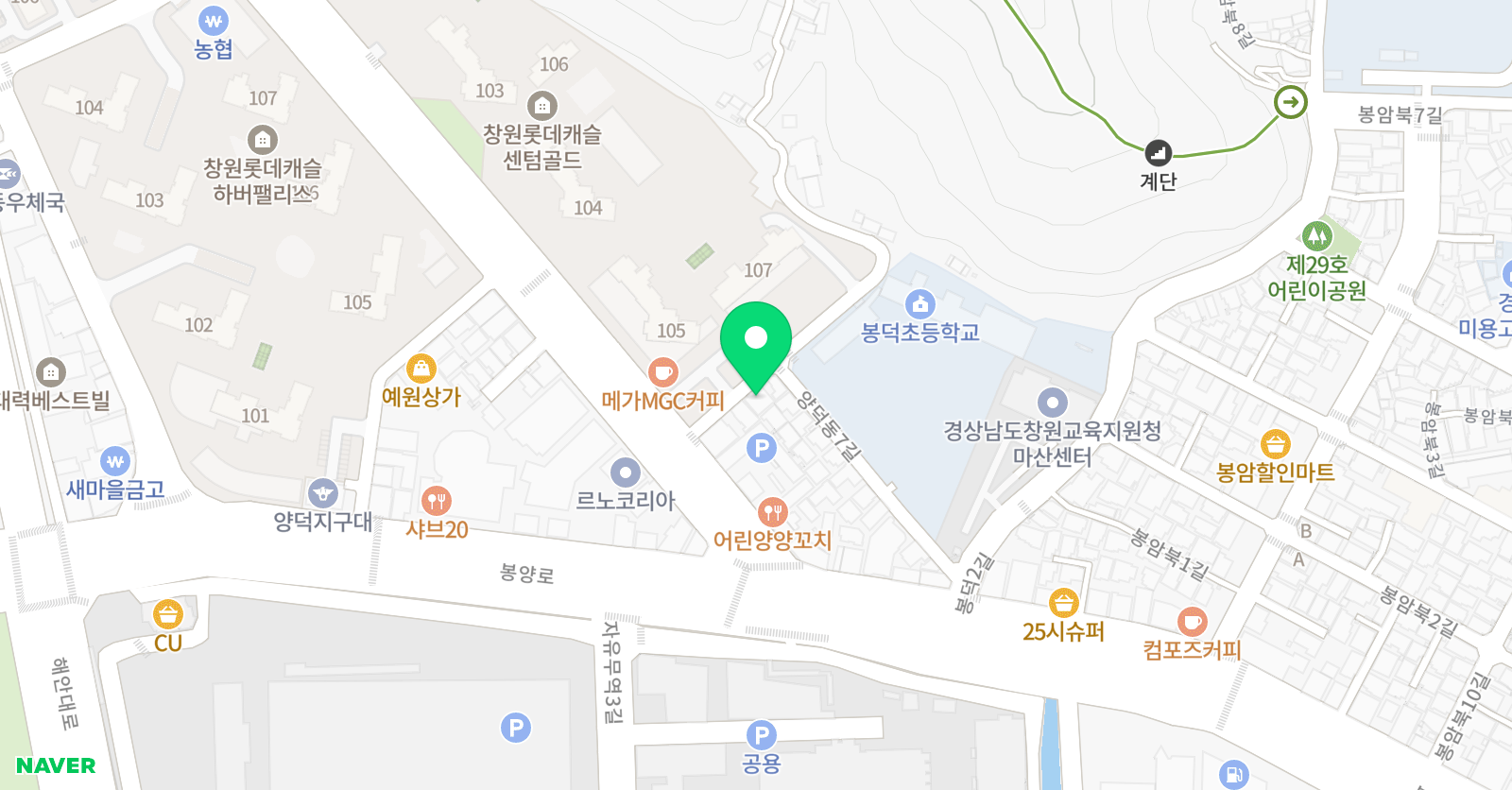 잉글리시아이 영어학원 봉덕점 위치