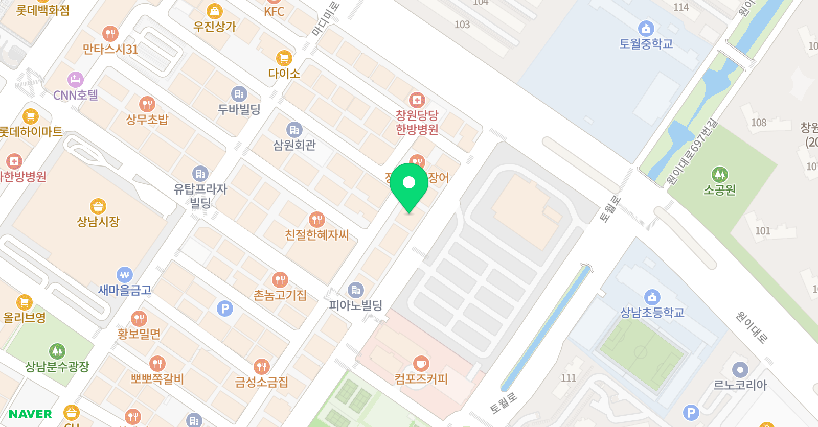쎈수학러닝센터 상남이광열학원 위치