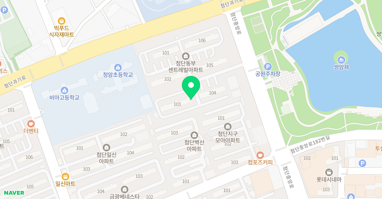 빨간펜 수학의달인 첨단동부점 위치