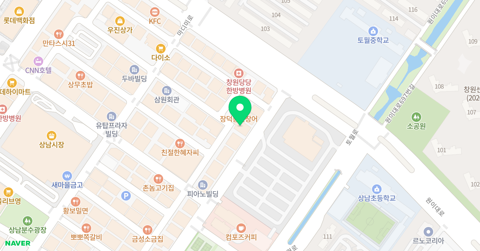 아발론랭콘 잉글리쉬 어학원 창원캠퍼스 위치