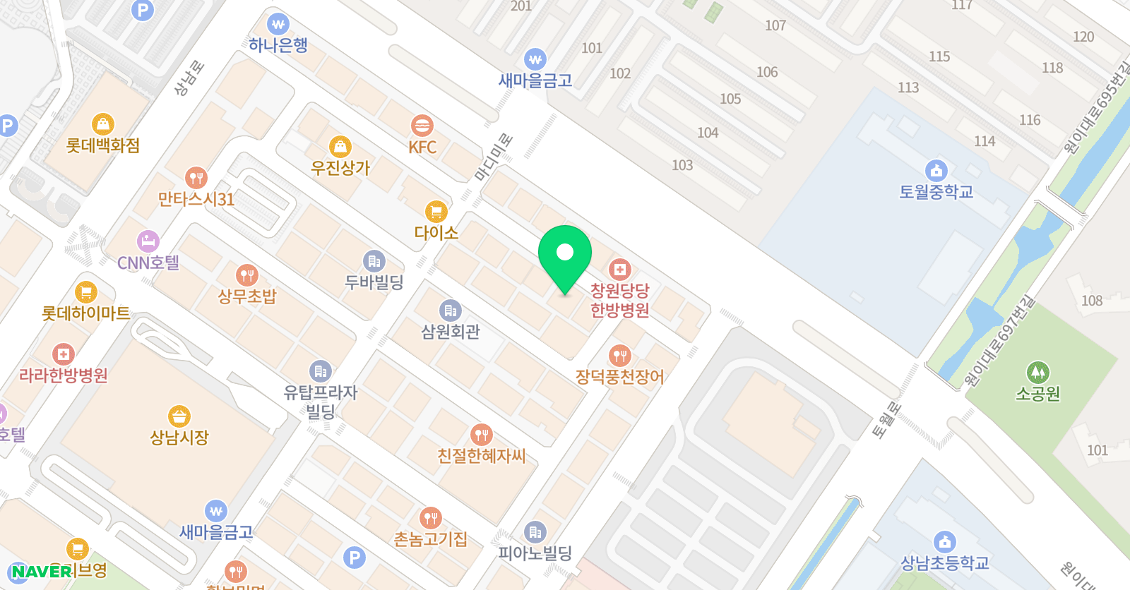 브레인스쿨 창원센터 위치