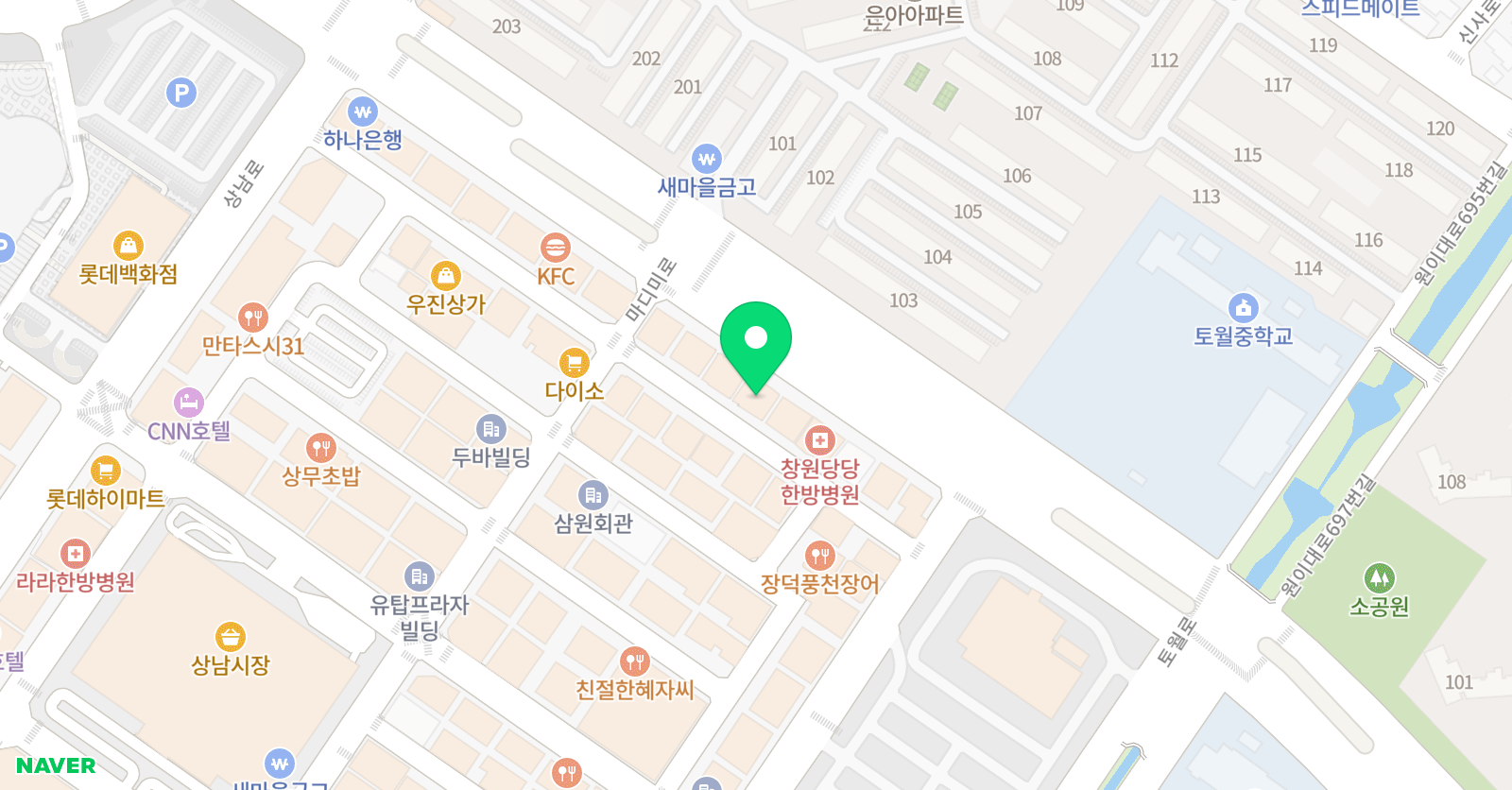 그린섬미술학원 창원캠퍼스 위치