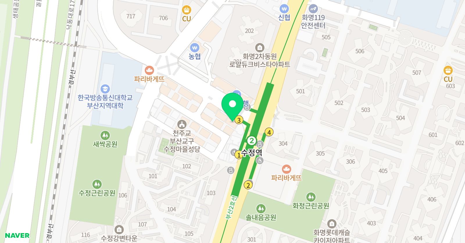 수정명품 수학학원 위치