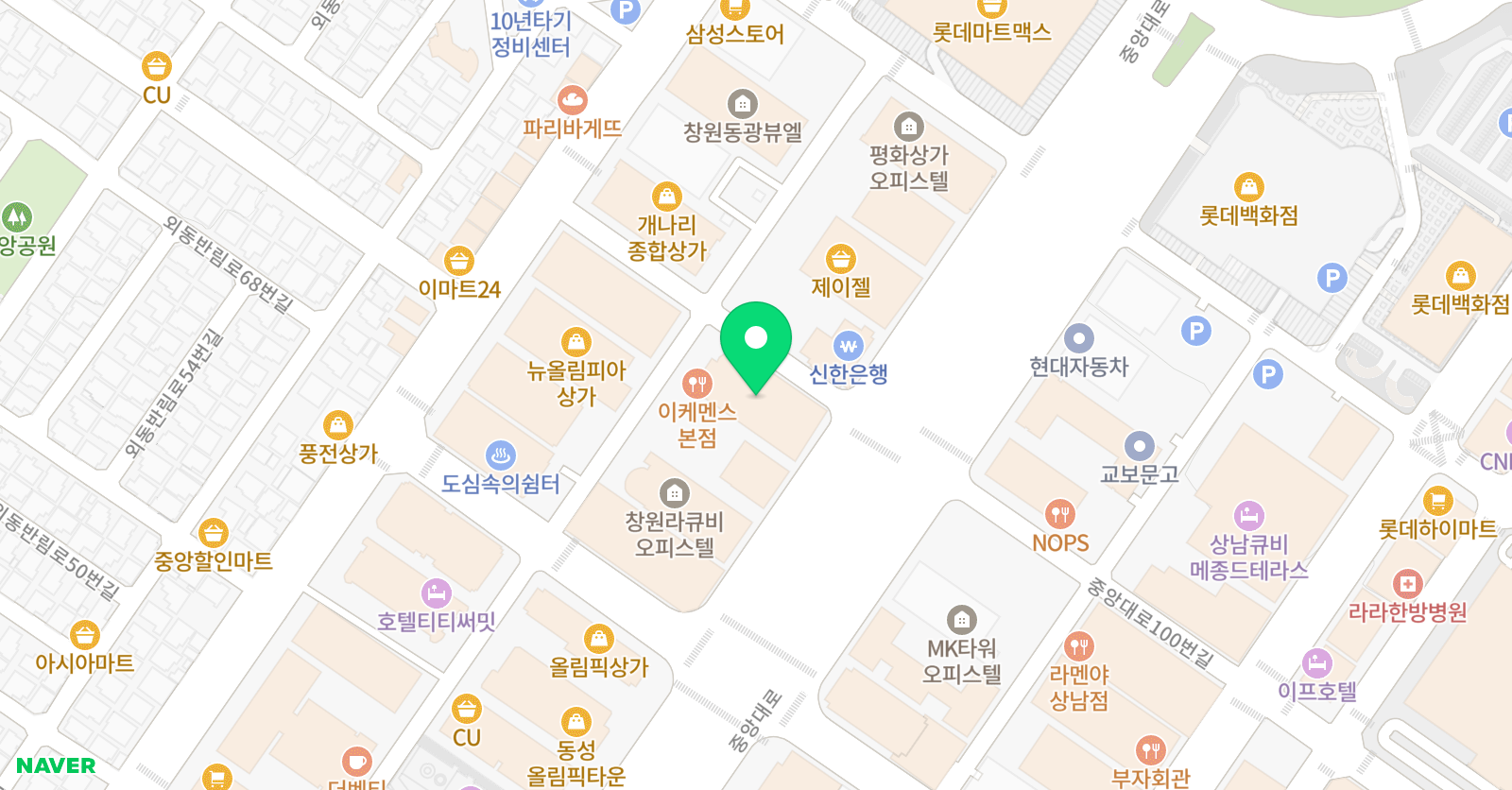 짐스아쿠아 창원점 위치