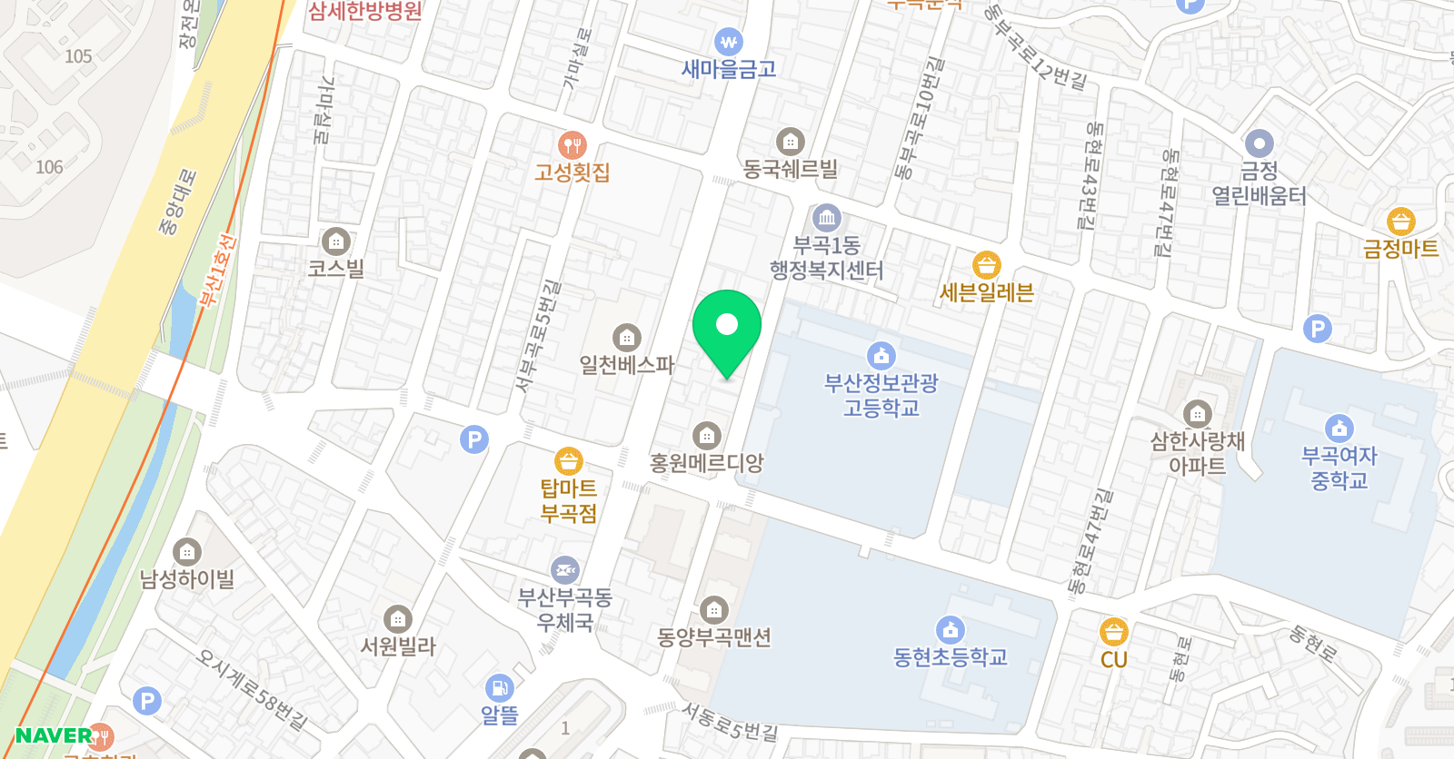튼튼영어마스터클럽 금정학원 위치