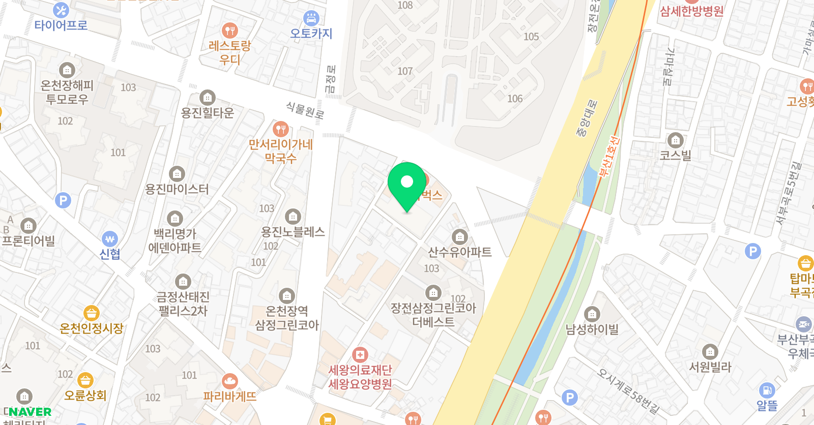 한솔노피곰 장전허브팰리스교실 위치