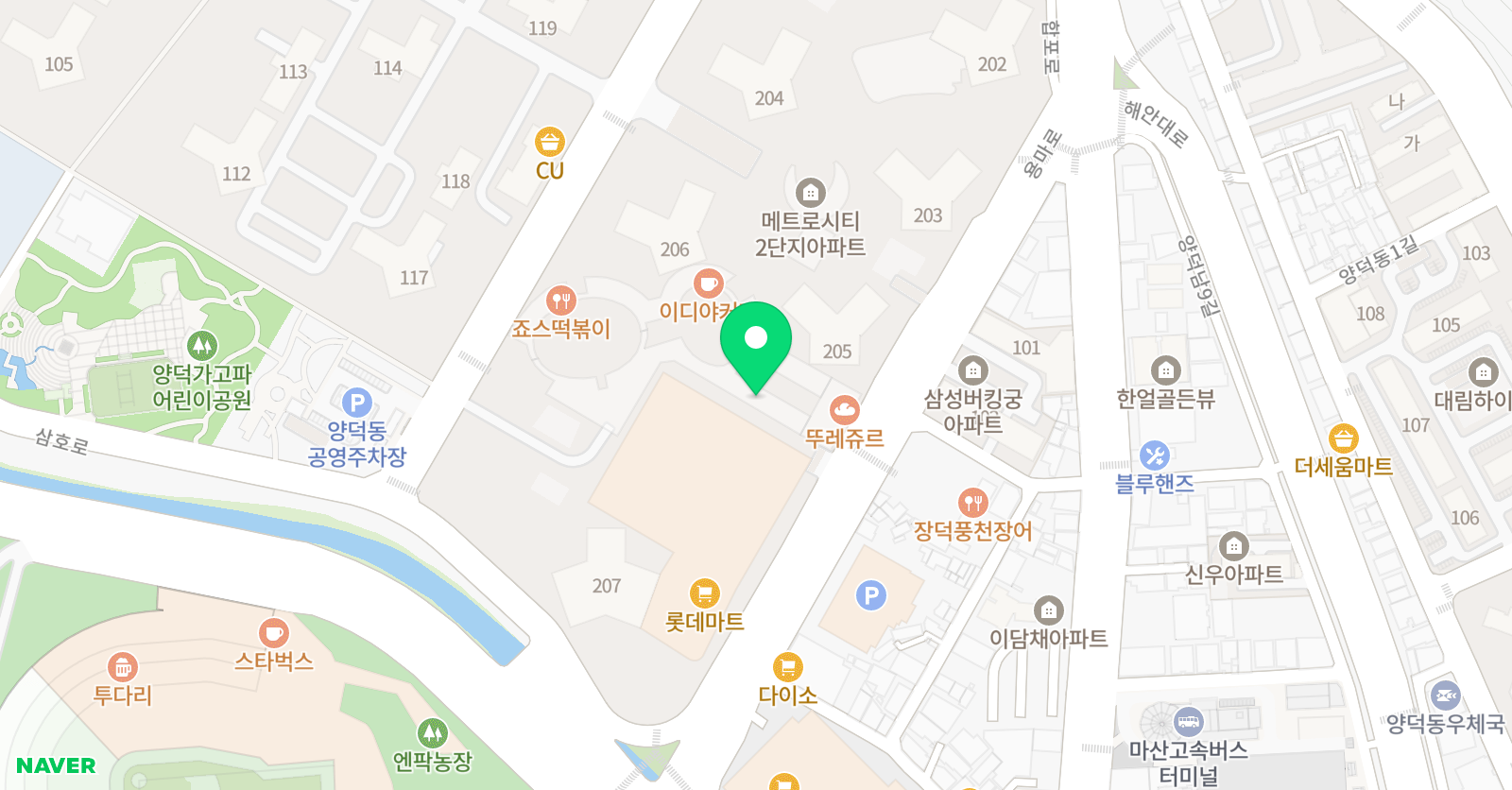메트로시티2차 e해법수학학원 위치
