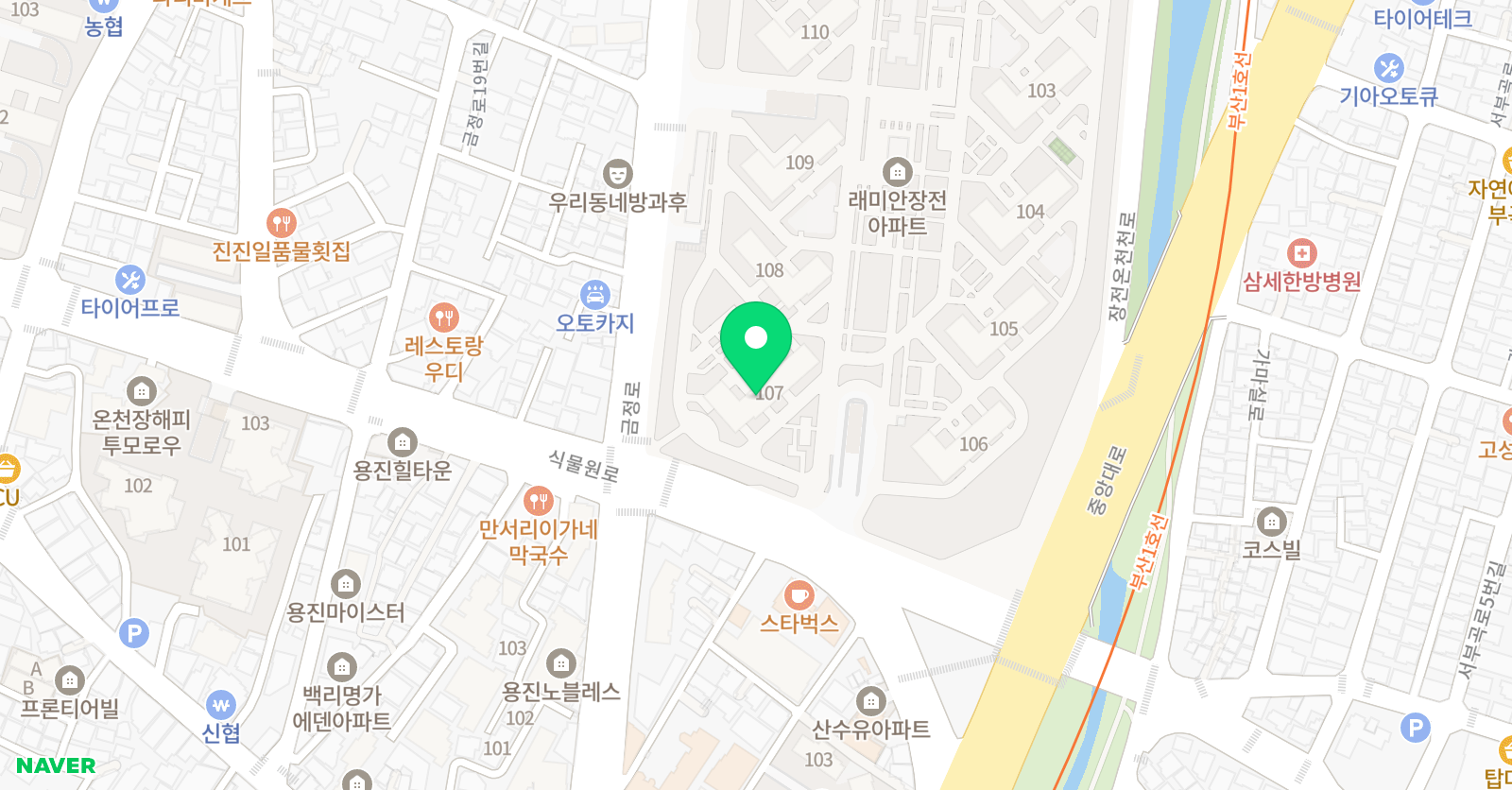 크리아트 래미안장전원 위치
