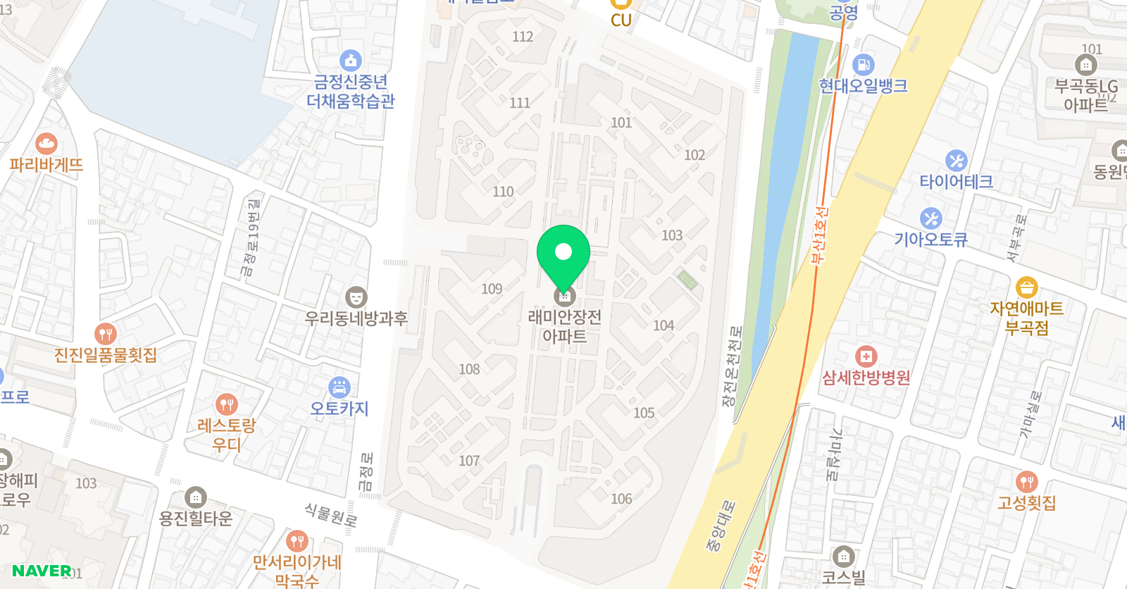 김정인아카데미입시단과학원 위치