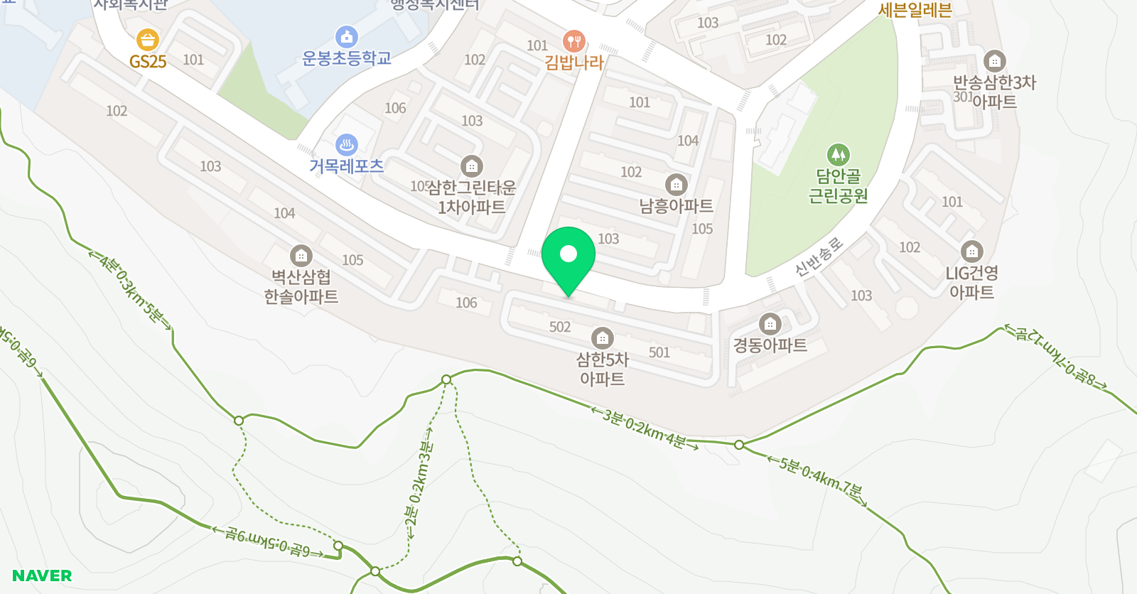 스마트해법 수학 반송삼한5차1호점 위치