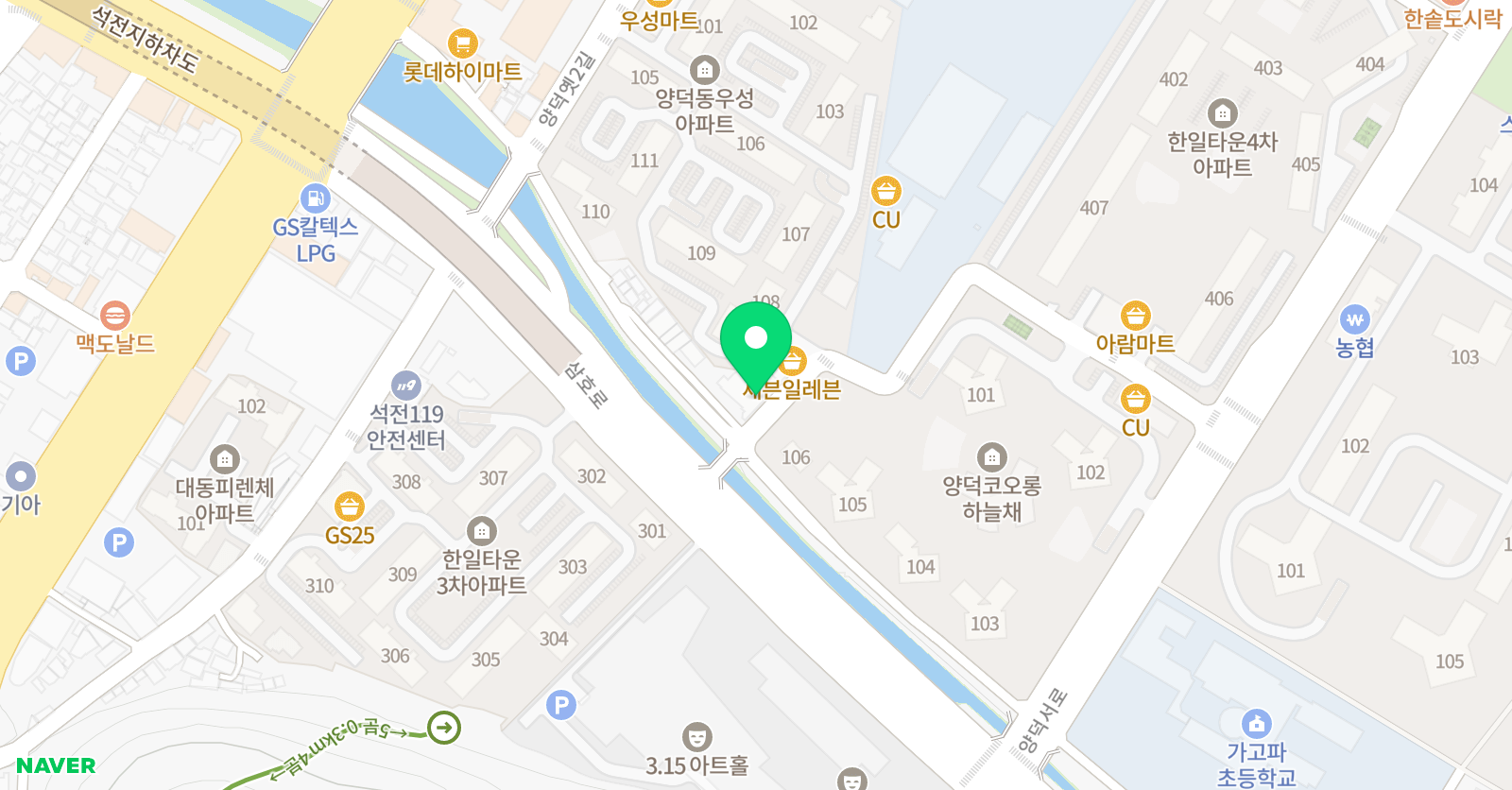마루한다한 태권도 위치
