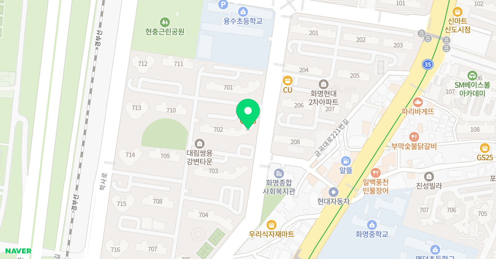 아소비 화명대림쌍용점 위치