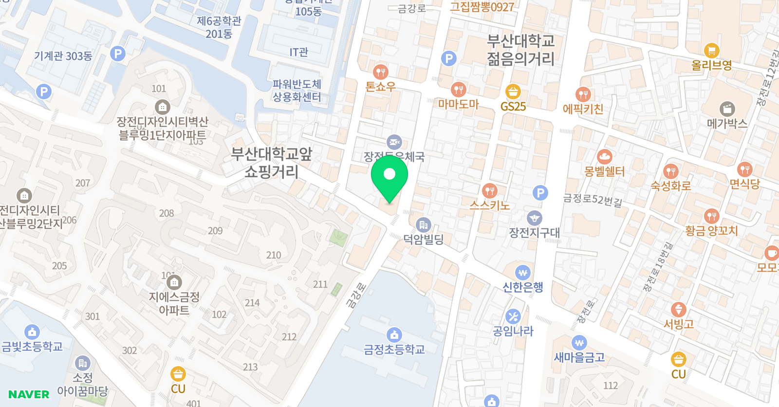 일취월장 관리형 스터디카페 장전점 위치