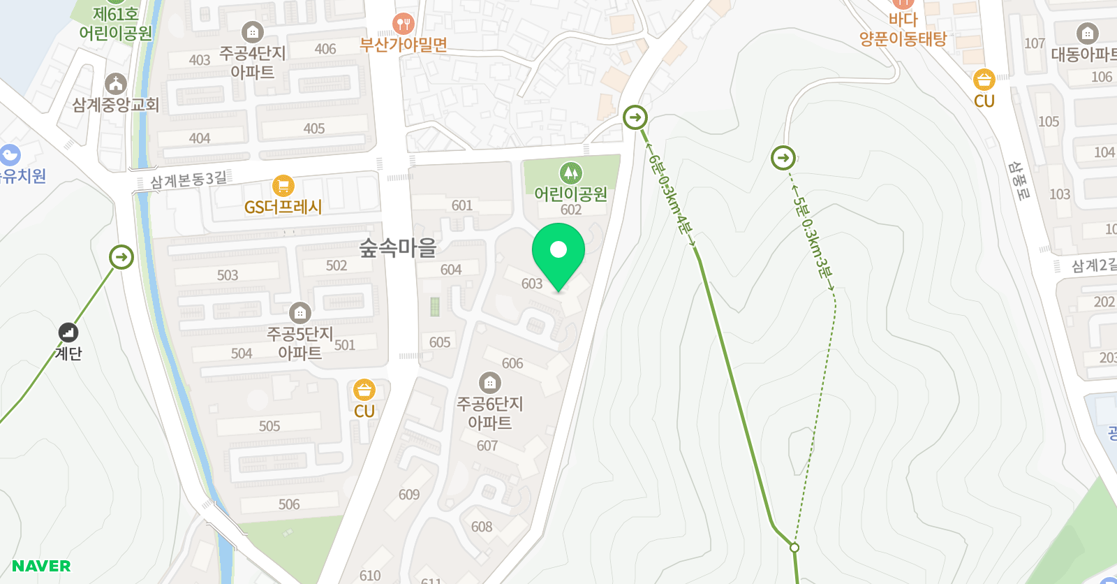 빨간펜 수학의달인 마산삼계숲속6단지점 위치