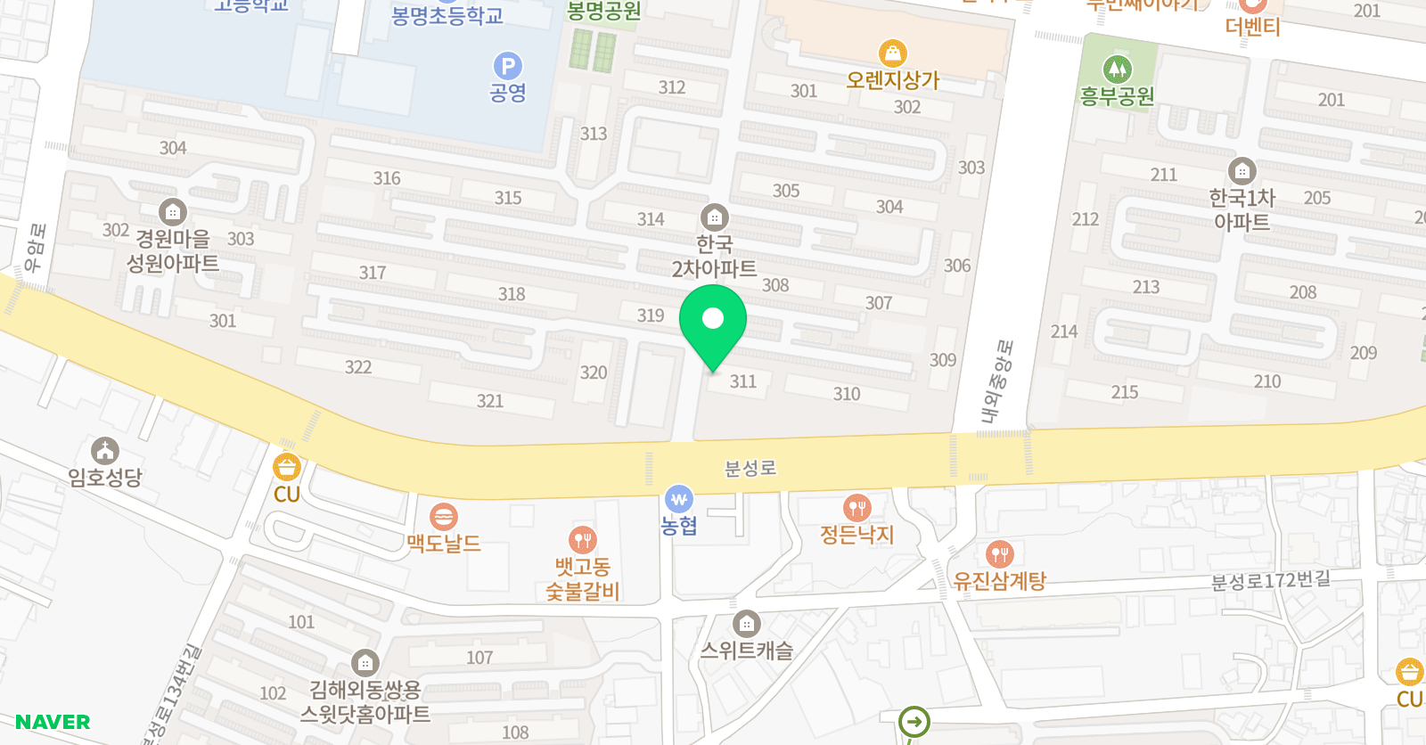아소비 큐미르 김해외동 학원 위치