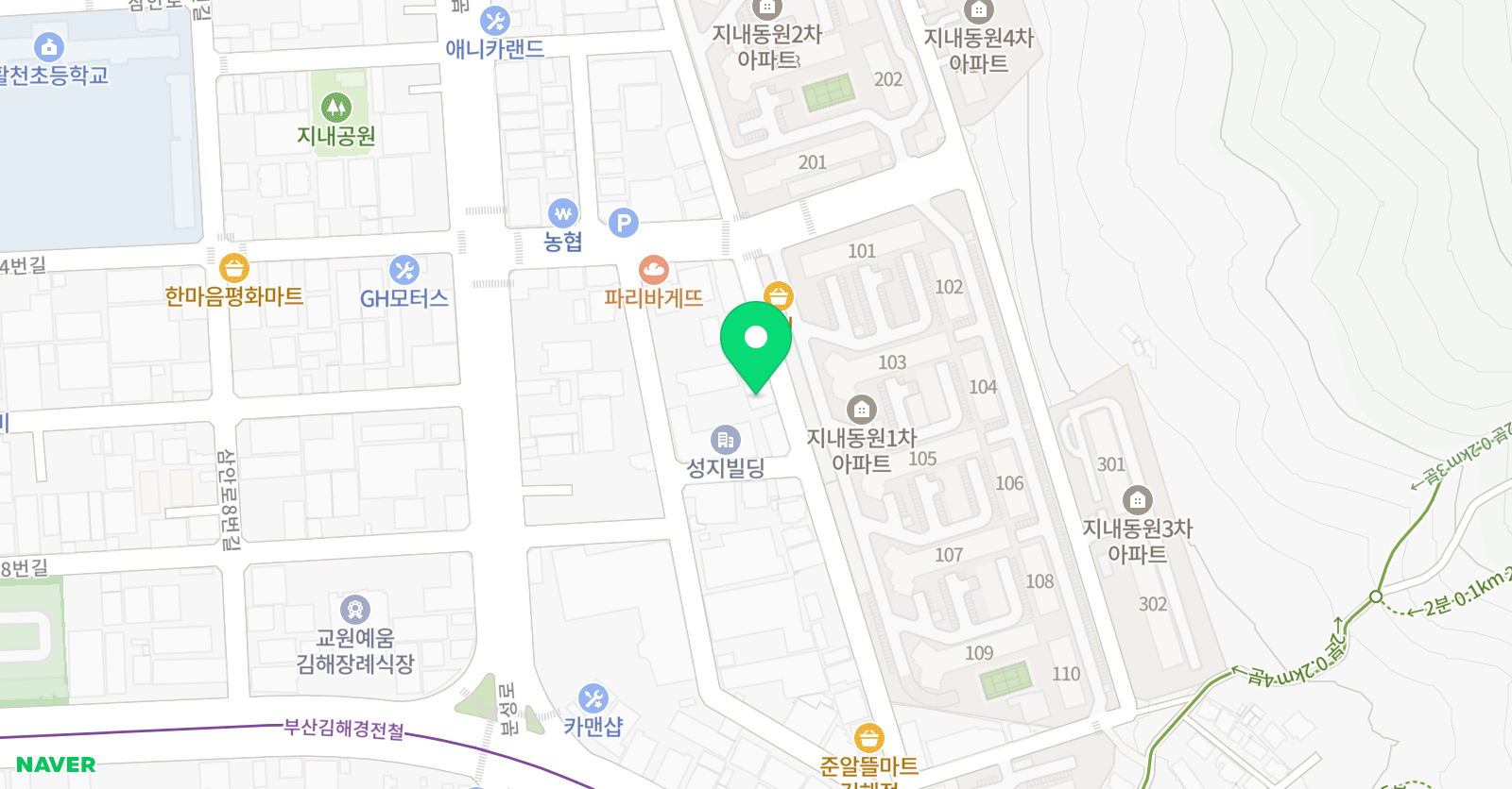 잉글리쉬무무 김해안동제1 학습관 위치