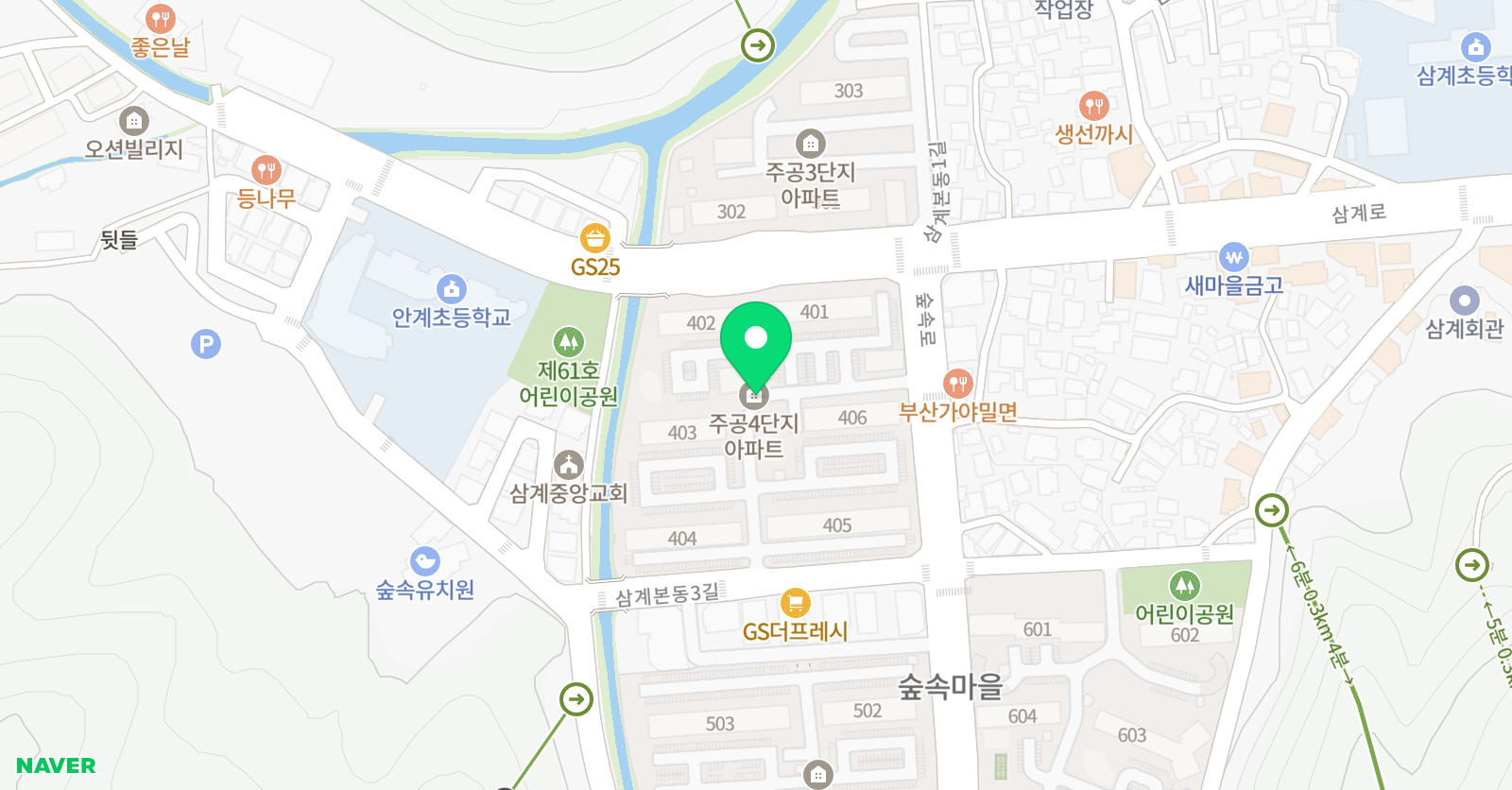 푸르넷 공부방 숲속공부방 위치