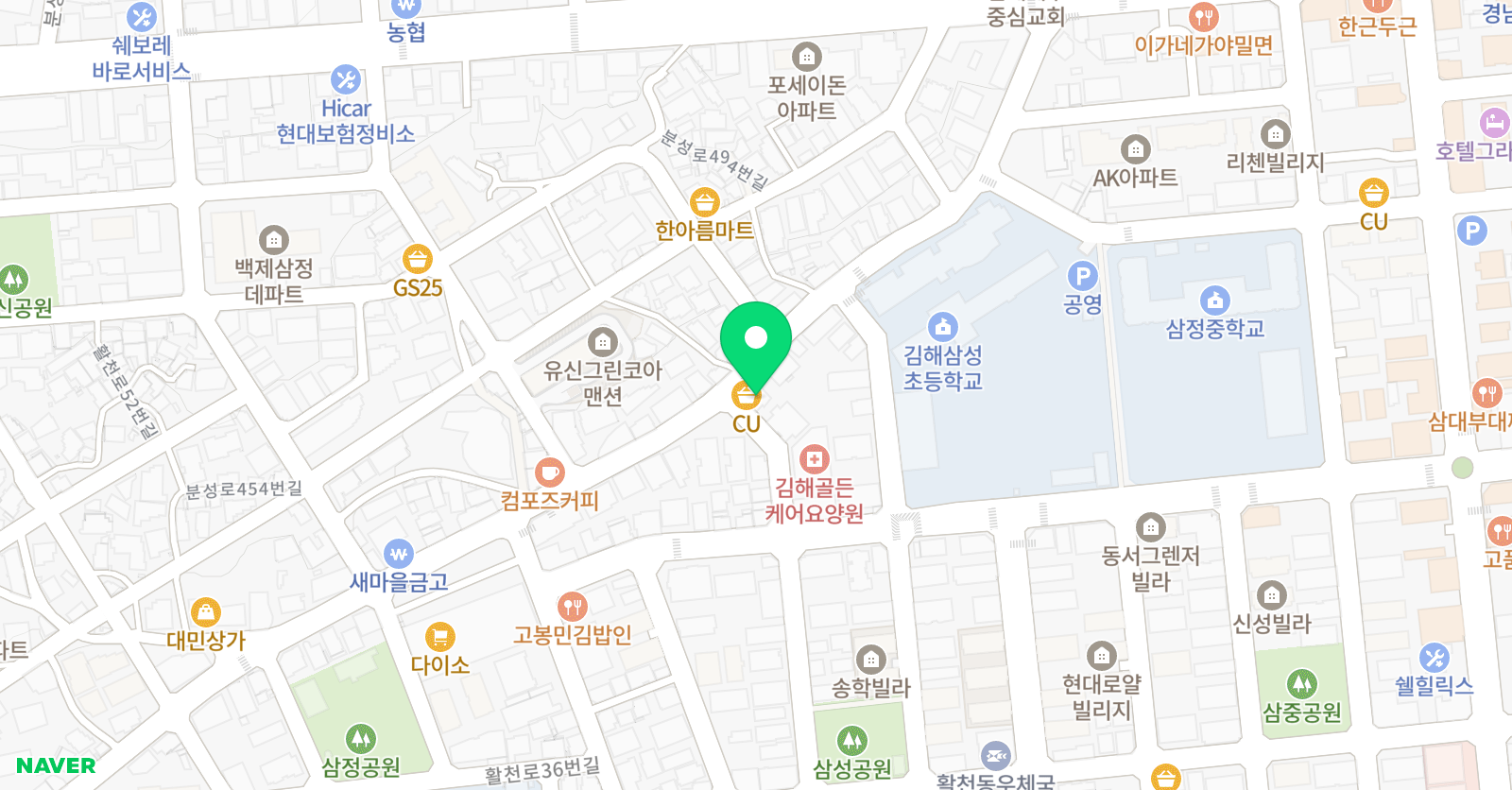 아소비 김해삼정센터 위치
