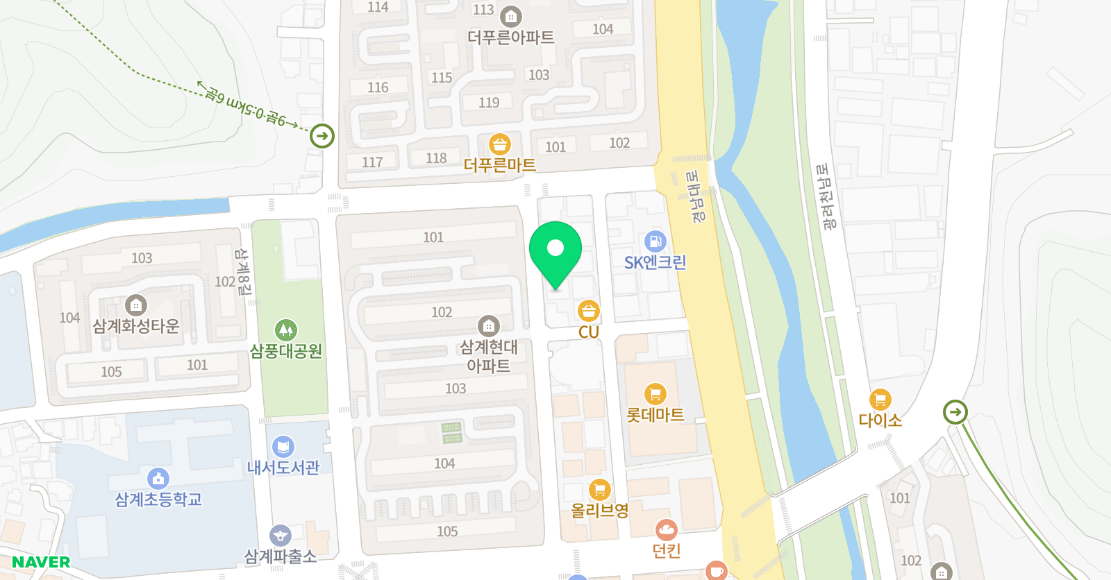 해솔 태권도 본관 위치