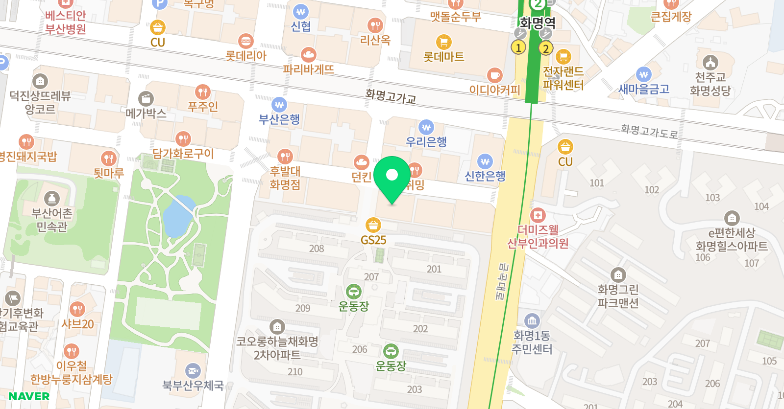 화명자이스토리학원 위치