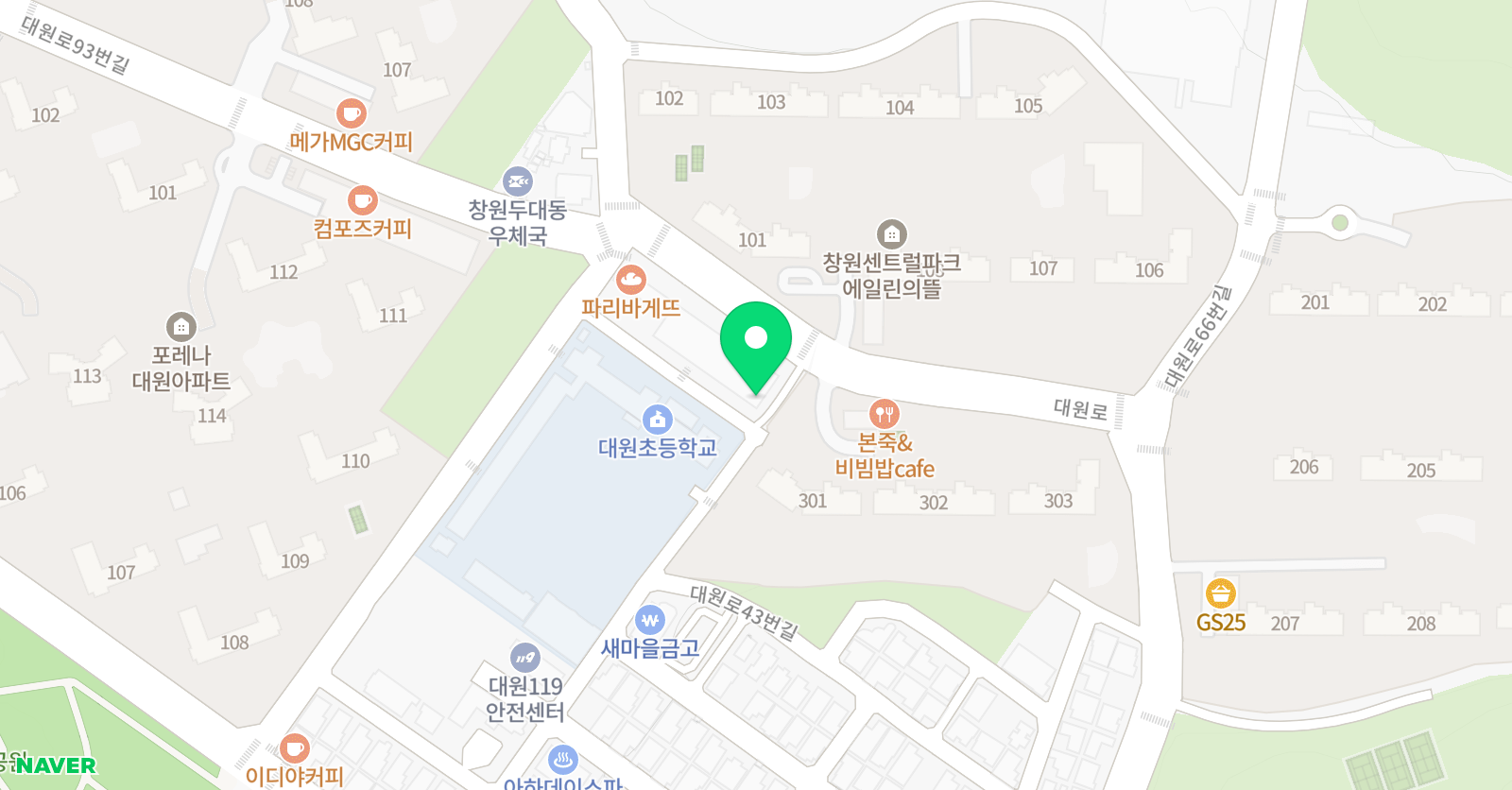 리드인 창원대원초 학원 위치