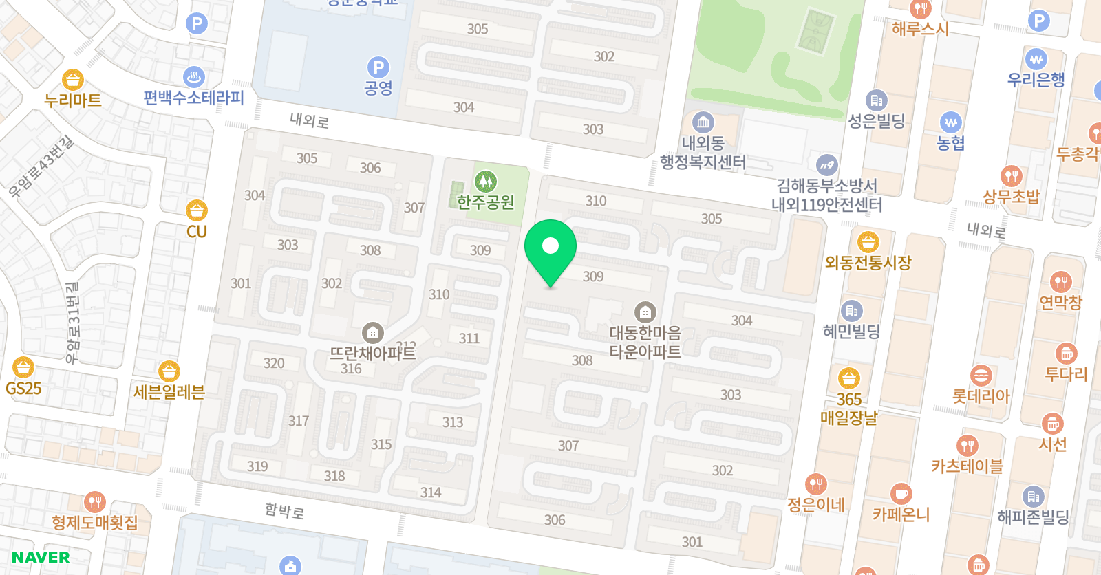 아소비 김해외동대동점 위치