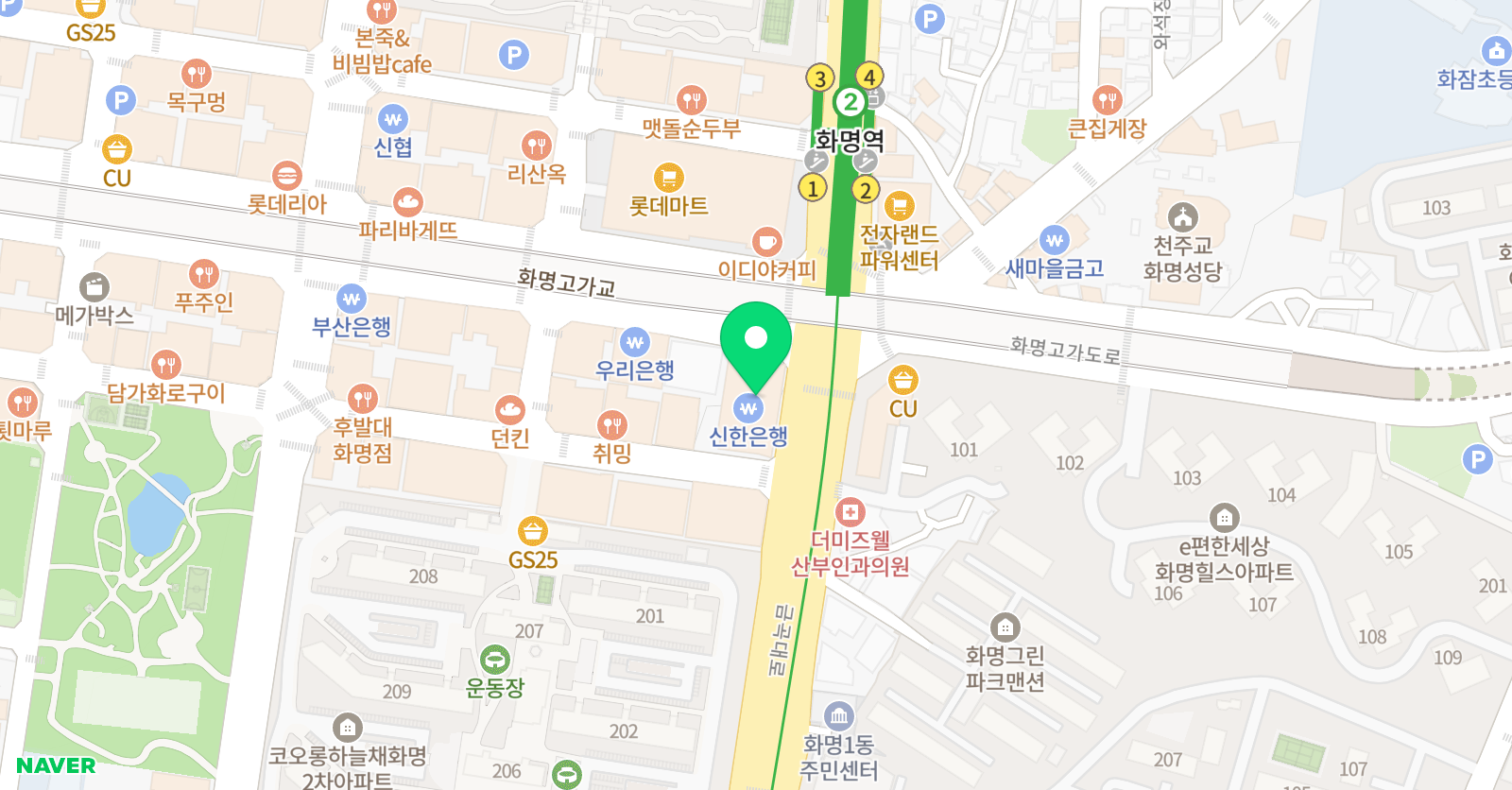 청담 어학원 부산화명브랜치 위치