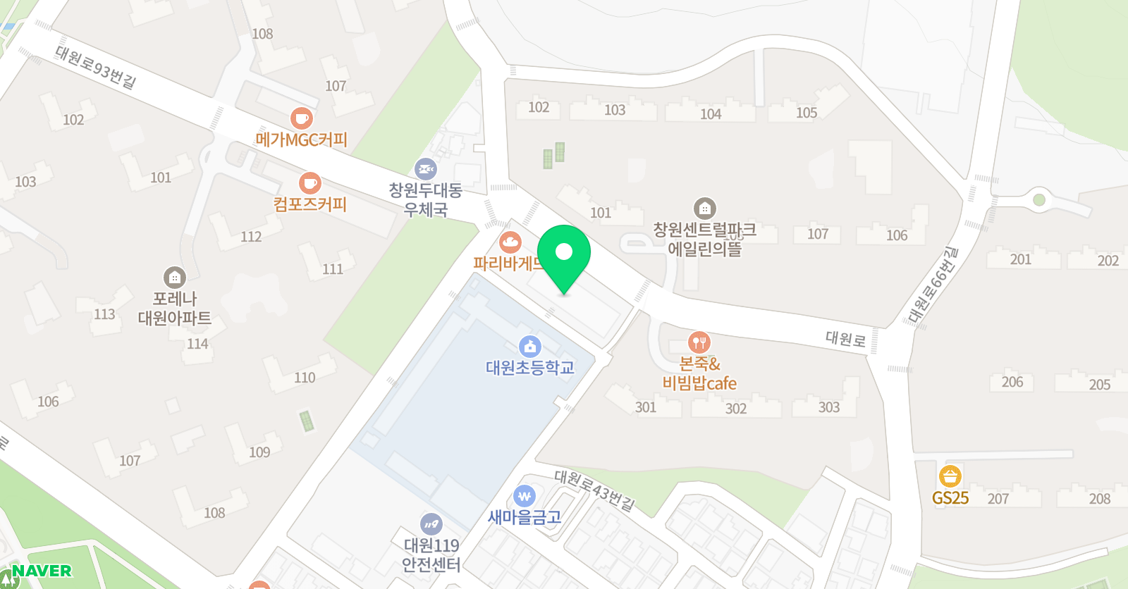 외대HS어학원 창원성산 위치