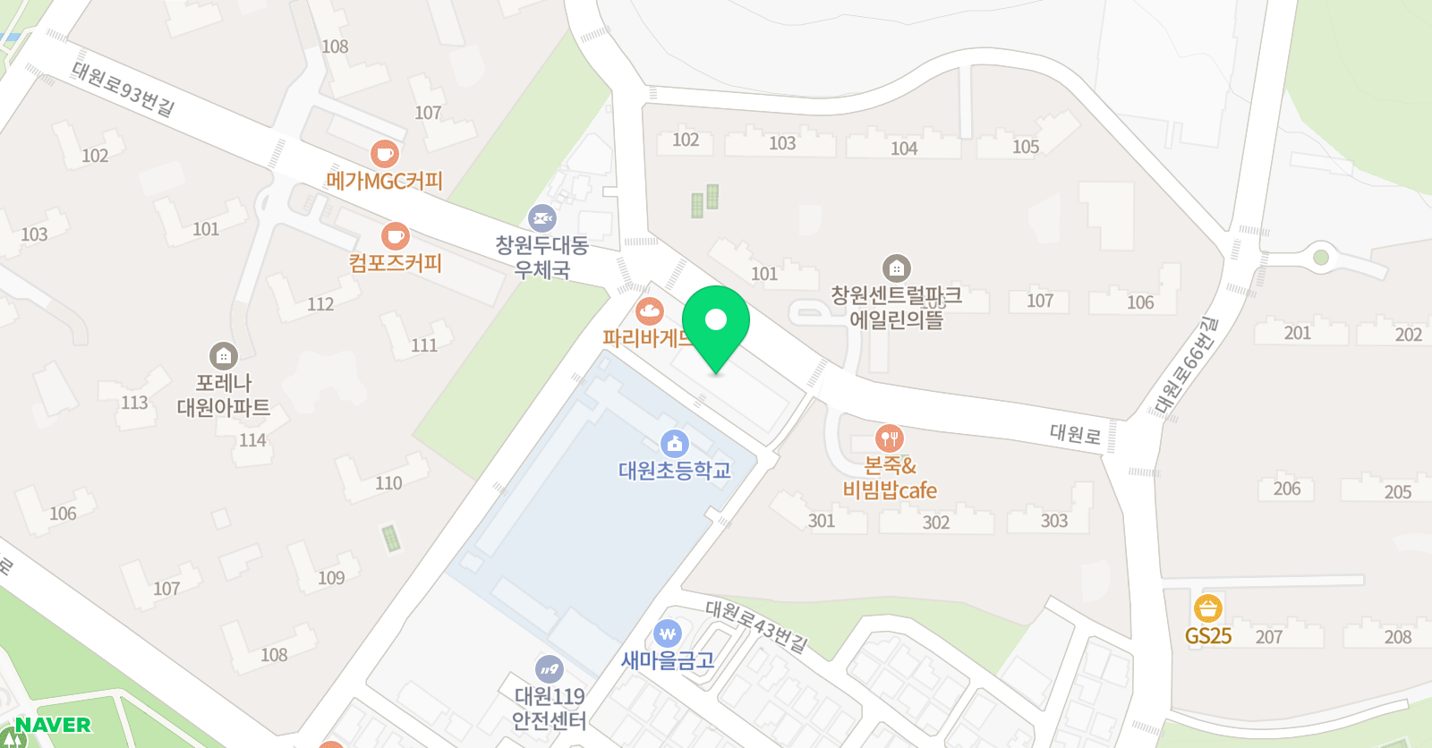 퍼플하어 어학원 대원캠퍼스 위치