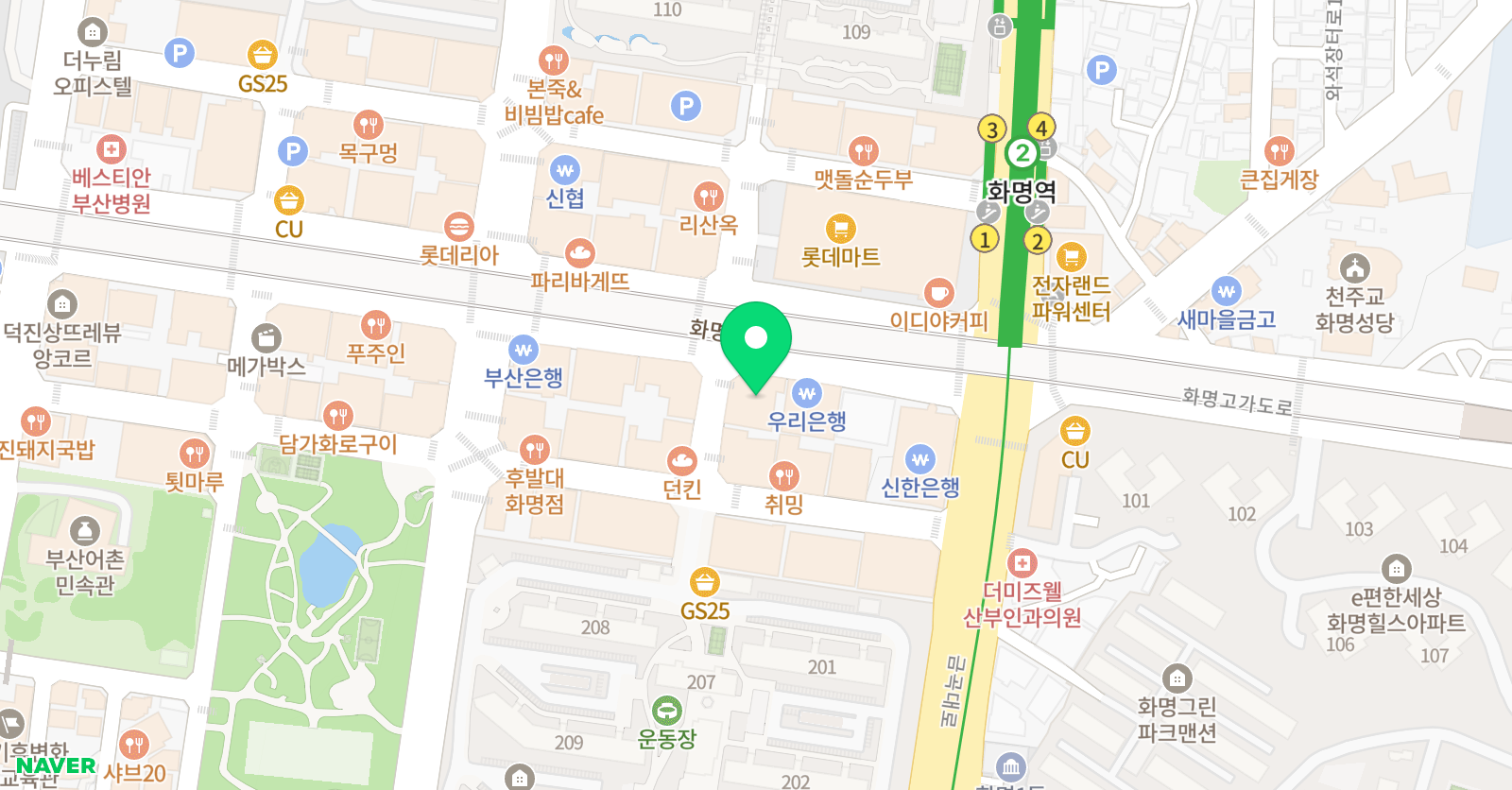 화명 정상 수학학원 위치